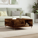 ZNTS Coffee Table Smoked Oak 80x80x36.5 cm Engineered Wood 830777