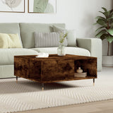 ZNTS Coffee Table Smoked Oak 80x80x36.5 cm Engineered Wood 830777