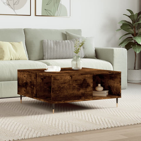 ZNTS Coffee Table Smoked Oak 80x80x36.5 cm Engineered Wood 830777