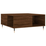ZNTS Coffee Table Brown Oak 80x80x36.5 cm Engineered Wood 830779