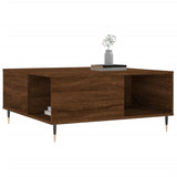 ZNTS Coffee Table Brown Oak 80x80x36.5 cm Engineered Wood 830779