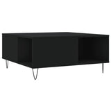 ZNTS Coffee Table Black 80x80x36.5 cm Engineered Wood 830781