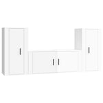 ZNTS 3 Piece TV Cabinet Set High Gloss White Engineered Wood 3188536