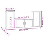 ZNTS 3 Piece TV Cabinet Set High Gloss White Engineered Wood 3188536