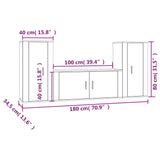 ZNTS 3 Piece TV Cabinet Set High Gloss White Engineered Wood 3188536