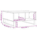 ZNTS Coffee Table High Gloss White 60x60x30 cm Engineered Wood 827046