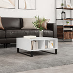 ZNTS Coffee Table High Gloss White 60x60x30 cm Engineered Wood 827046