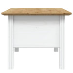 ZNTS Coffee Table BODO White and Brown 100x55x45 cm Solid Wood Pine 355069