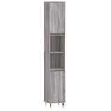 ZNTS 3 Piece Bathroom Furniture Set Grey Sonoma Engineered Wood 3190273