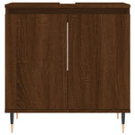 ZNTS 3 Piece Bathroom Furniture Set Brown Oak Engineered Wood 3190274