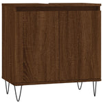 ZNTS 3 Piece Bathroom Furniture Set Brown Oak Engineered Wood 3190282