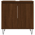 ZNTS 3 Piece Bathroom Furniture Set Brown Oak Engineered Wood 3190282