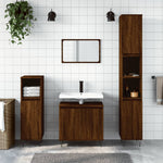 ZNTS 3 Piece Bathroom Furniture Set Brown Oak Engineered Wood 3190282