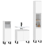 ZNTS 3 Piece Bathroom Furniture Set White Engineered Wood 3190283