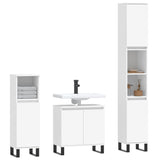 ZNTS 3 Piece Bathroom Furniture Set White Engineered Wood 3190283