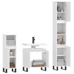 ZNTS 3 Piece Bathroom Furniture Set White Engineered Wood 3190283