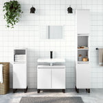 ZNTS 3 Piece Bathroom Furniture Set White Engineered Wood 3190283