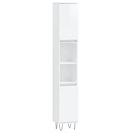 ZNTS 3 Piece Bathroom Furniture Set High Gloss White Engineered Wood 3190301