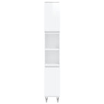 ZNTS 3 Piece Bathroom Furniture Set High Gloss White Engineered Wood 3190301