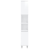 ZNTS 3 Piece Bathroom Furniture Set High Gloss White Engineered Wood 3190301