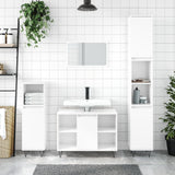ZNTS 3 Piece Bathroom Furniture Set High Gloss White Engineered Wood 3190301