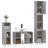 ZNTS 3 Piece Bathroom Furniture Set Concrete Grey Engineered Wood 3190303