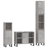 ZNTS 3 Piece Bathroom Furniture Set Concrete Grey Engineered Wood 3190311