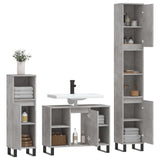 ZNTS 3 Piece Bathroom Furniture Set Concrete Grey Engineered Wood 3190311