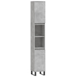 ZNTS 3 Piece Bathroom Furniture Set Concrete Grey Engineered Wood 3190311