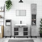 ZNTS 3 Piece Bathroom Furniture Set Concrete Grey Engineered Wood 3190311