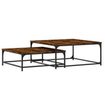 ZNTS Nesting Coffee Tables 2 pcs Smoked Oak Engineered Wood 832820