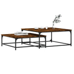 ZNTS Nesting Coffee Tables 2 pcs Smoked Oak Engineered Wood 832820