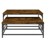 ZNTS Nesting Coffee Tables 2 pcs Smoked Oak Engineered Wood 832820