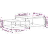 ZNTS Nesting Coffee Tables 2 pcs Smoked Oak Engineered Wood 832820