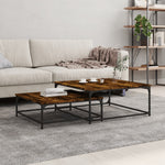 ZNTS Nesting Coffee Tables 2 pcs Smoked Oak Engineered Wood 832820
