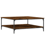 ZNTS Coffee Table Smoked Oak 100x100x40 cm Engineered Wood 832845