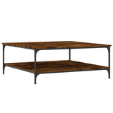 ZNTS Coffee Table Smoked Oak 100x100x40 cm Engineered Wood 832845