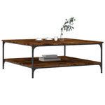ZNTS Coffee Table Smoked Oak 100x100x40 cm Engineered Wood 832845