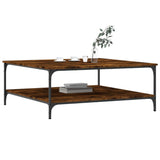 ZNTS Coffee Table Smoked Oak 100x100x40 cm Engineered Wood 832845