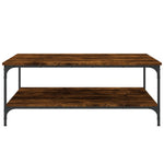 ZNTS Coffee Table Smoked Oak 100x100x40 cm Engineered Wood 832845