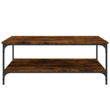 ZNTS Coffee Table Smoked Oak 100x100x40 cm Engineered Wood 832845