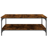 ZNTS Coffee Table Smoked Oak 100x100x40 cm Engineered Wood 832845