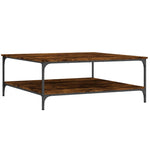 ZNTS Coffee Table Smoked Oak 100x100x40 cm Engineered Wood 832845