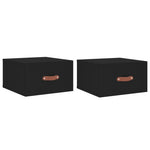 ZNTS Wall-mounted Bedside Cabinets 2 pcs Black 35x35x20 cm 829775