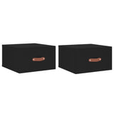 ZNTS Wall-mounted Bedside Cabinets 2 pcs Black 35x35x20 cm 829775