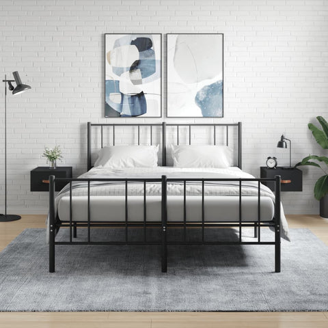 ZNTS Wall-mounted Bedside Cabinets 2 pcs Black 35x35x20 cm 829775