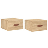 ZNTS Wall-mounted Bedside Cabinets 2 pcs Sonoma Oak 35x35x20 cm 829779