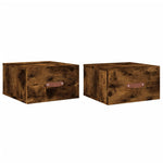 ZNTS Wall-mounted Bedside Cabinets 2 pcs Smoked Oak 35x35x20 cm 829783