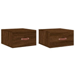 ZNTS Wall-mounted Bedside Cabinets 2 pcs Brown Oak 35x35x20 cm 829787