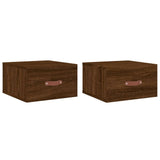 ZNTS Wall-mounted Bedside Cabinets 2 pcs Brown Oak 35x35x20 cm 829787